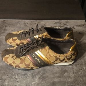 Coach brown sneakers size 9! Like new